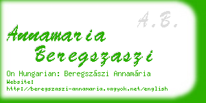 annamaria beregszaszi business card